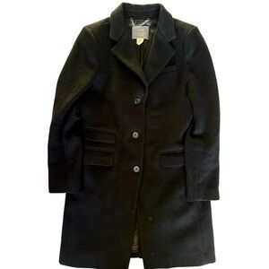 J.Crew Italian wool single breasted black Peacoat with Thinsulate US4